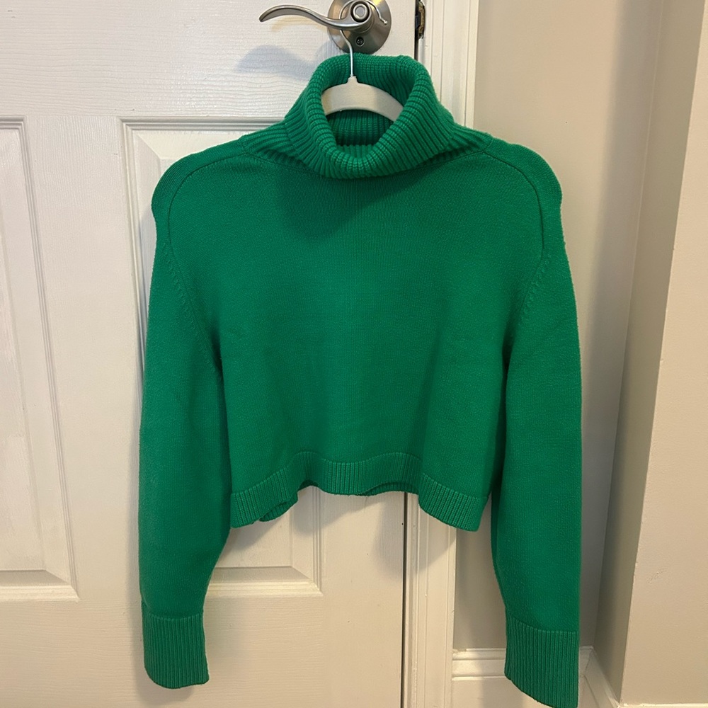 Zara green turtleneck sweater